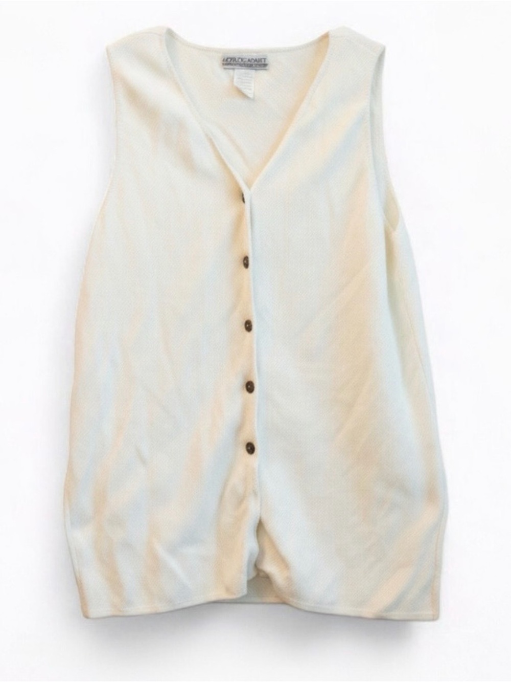 Worlds Apart Vintage White Cotton Vest Womens Medium